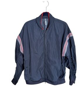 Adidas Stella McCartney Navy Bomber Jacket Red and White Stripe womens Medium